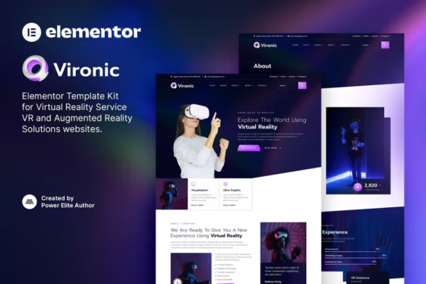 Vironic – 增强和虚拟现实服务 Elementor 模板套件-myforexstore