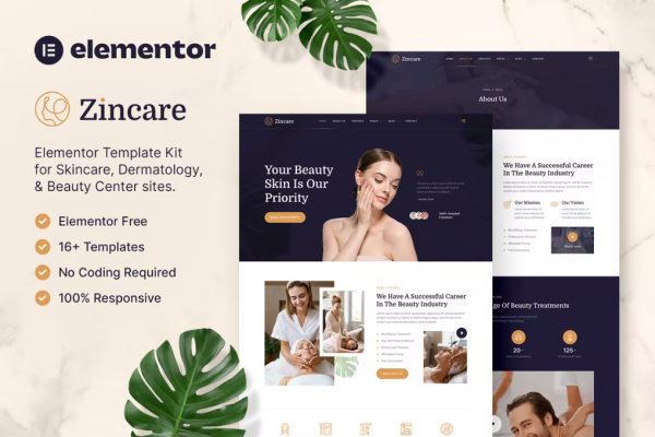 Zincare – 护肤和皮肤科元素模板套件-myforexstore
