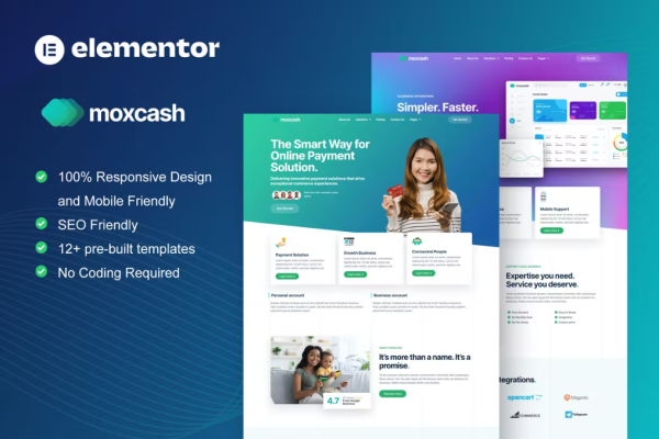 MoxCash – 在线支付网关 Elementor Pro 模板套件-myforexstore