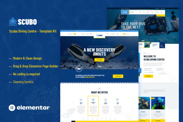 Scubo – 水肺潜水中心 Elementor 模板套件-myforexstore