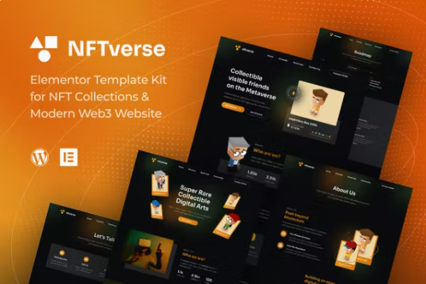 NFT 宇宙 | 未来派 NFT 投资组合 Elementor 模板工具包-myforexstore