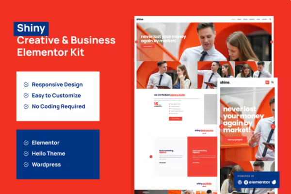 Shiny – Creative Business Agency Elementor Pro 模板套件-myforexstore