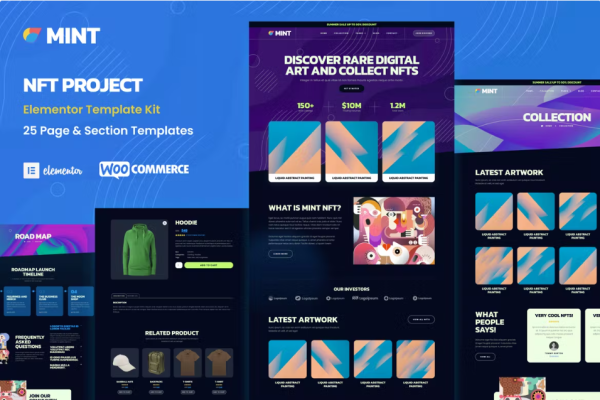 Mint – NFT 项目和投资组合 WooCommerce Elementor 模板工具包-myforexstore