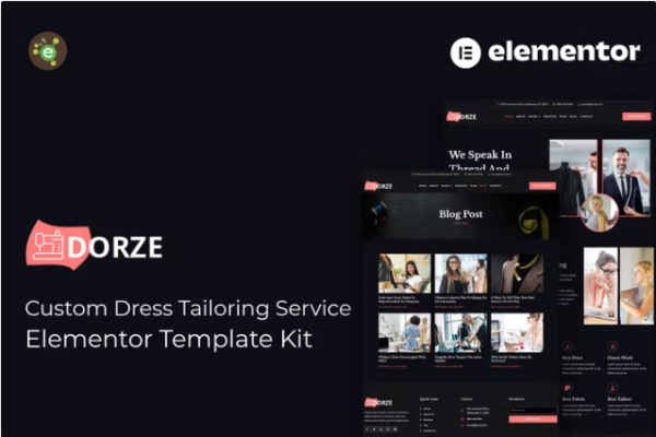 Dorze – 定制服装剪裁服务 Elementor Pro 模板套件-myforexstore
