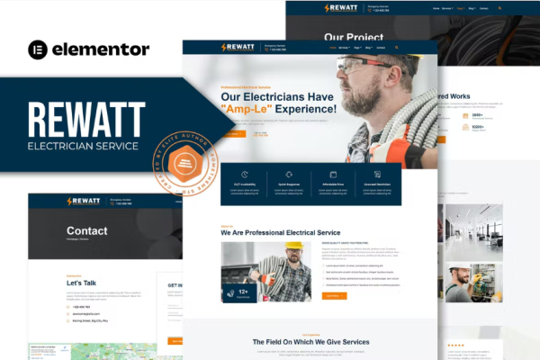 Rewatt – 专业电气服务 Elementor 模板套件-myforexstore
