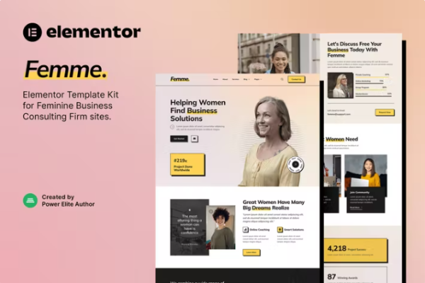 Femme – 女性商务咨询 Elementor 模板套件-myforexstore