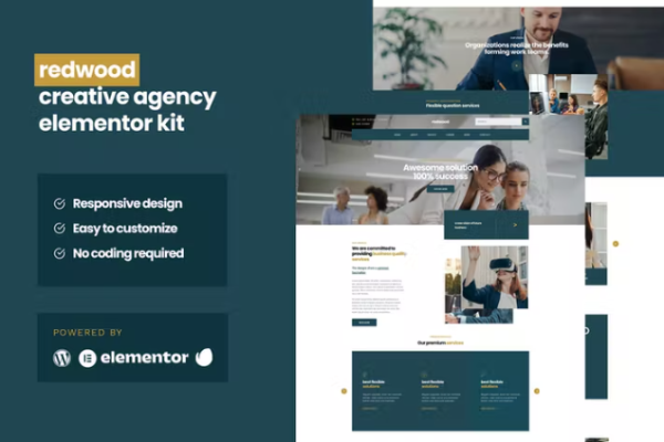 Redwood – Creative Agency Business Elementor Pro 模板套件-myforexstore