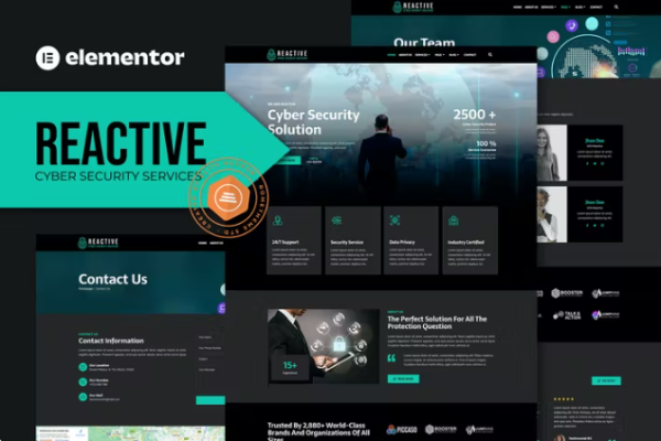 Reactive – 网络安全服务 Elementor 模板工具包-myforexstore