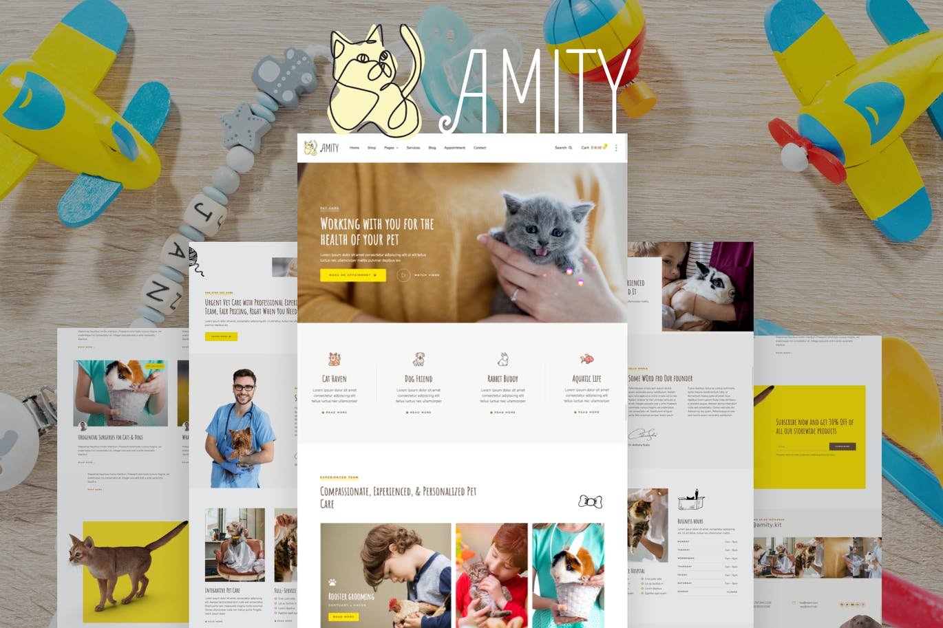 图片[1]-Amity – 动物医院和兽医 Template Kit-WordPress技术站