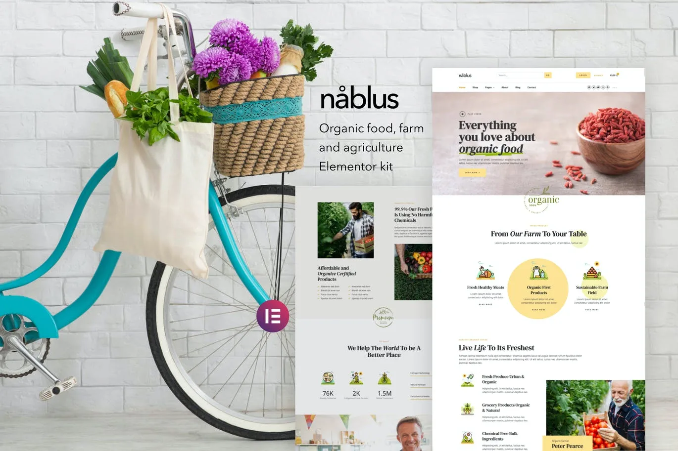 Nablus –有机食品和农业 Elementor Template Kit-myforexstore