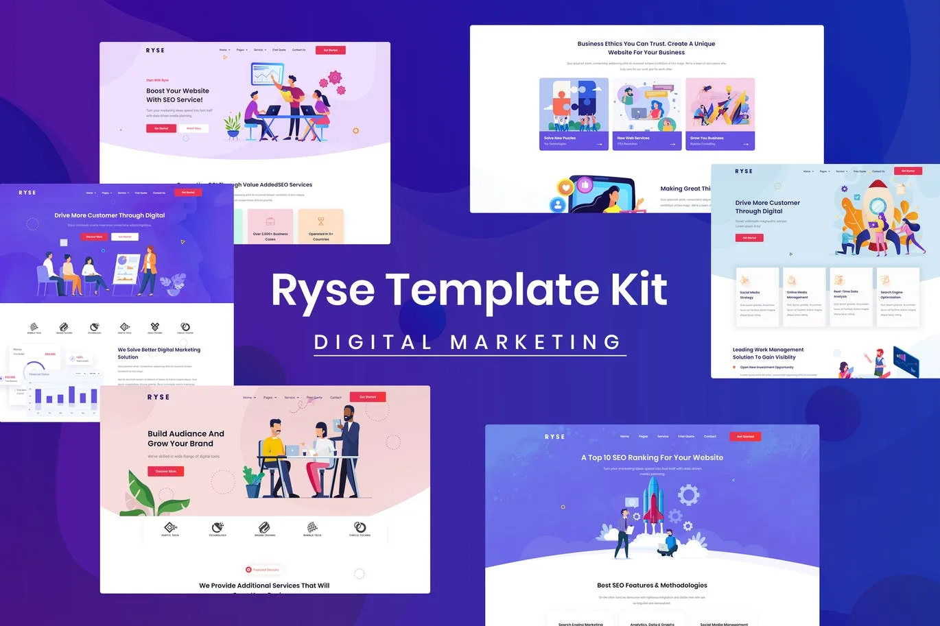 Ryse – SEO和数字营销 Elementor Template Kit-myforexstore