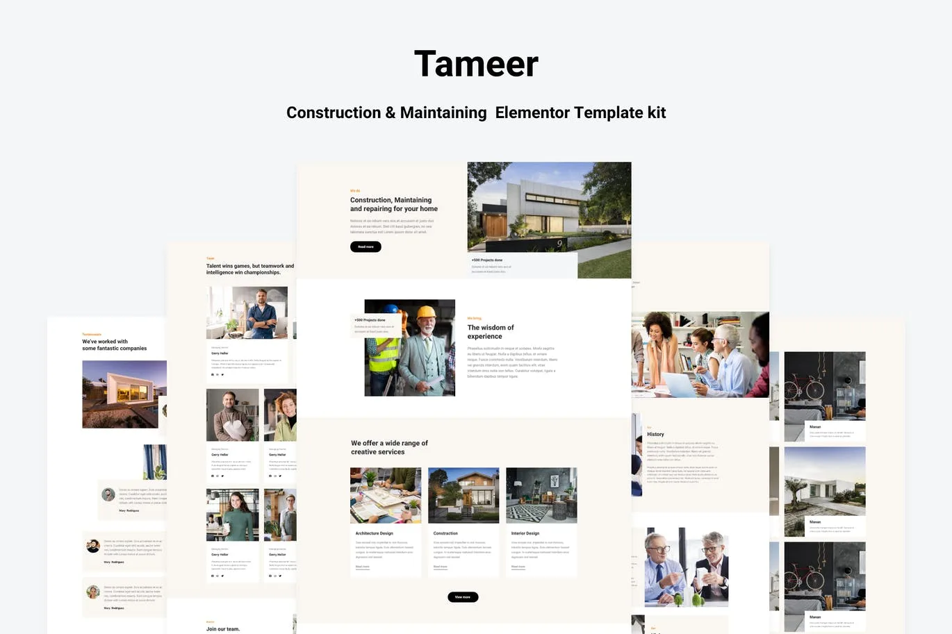 Tammer – 建筑与维护  Elementor Template kit-myforexstore