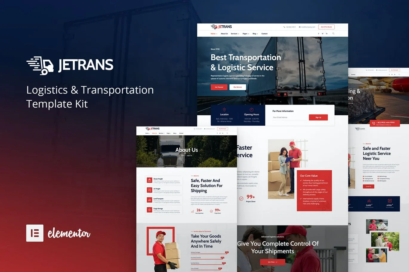 Jetrans – 物流与运输 Elementor Template Kit-myforexstore